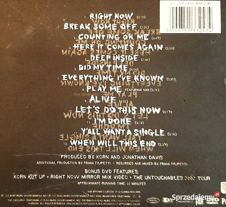 Sprzedam Album Kultowego Zespołu Korn Katowice