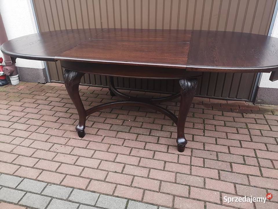 Stół Owalny Dębowy Duży Antyk Stary Rozkładany Swarzędz