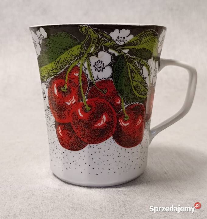 Chodzież Porcelanowy Kubek Wiśnia Wiśnie Porcelana i szkło sprzedam