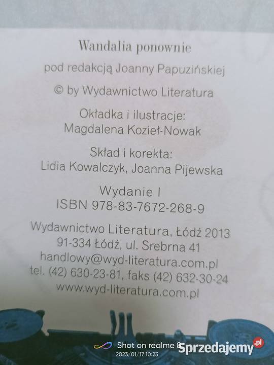Wandalia pierwsze wydanie książki Warszawa miękka