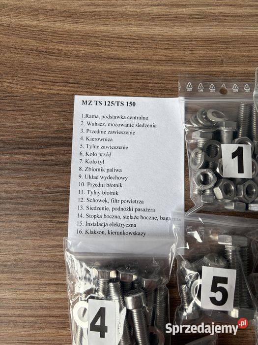 NOWY KOMPLET ŚRUB ŚRUBY NIERDZEWNE MZ TS 125 MZ śląskie Bielsko-Biała sprzedam