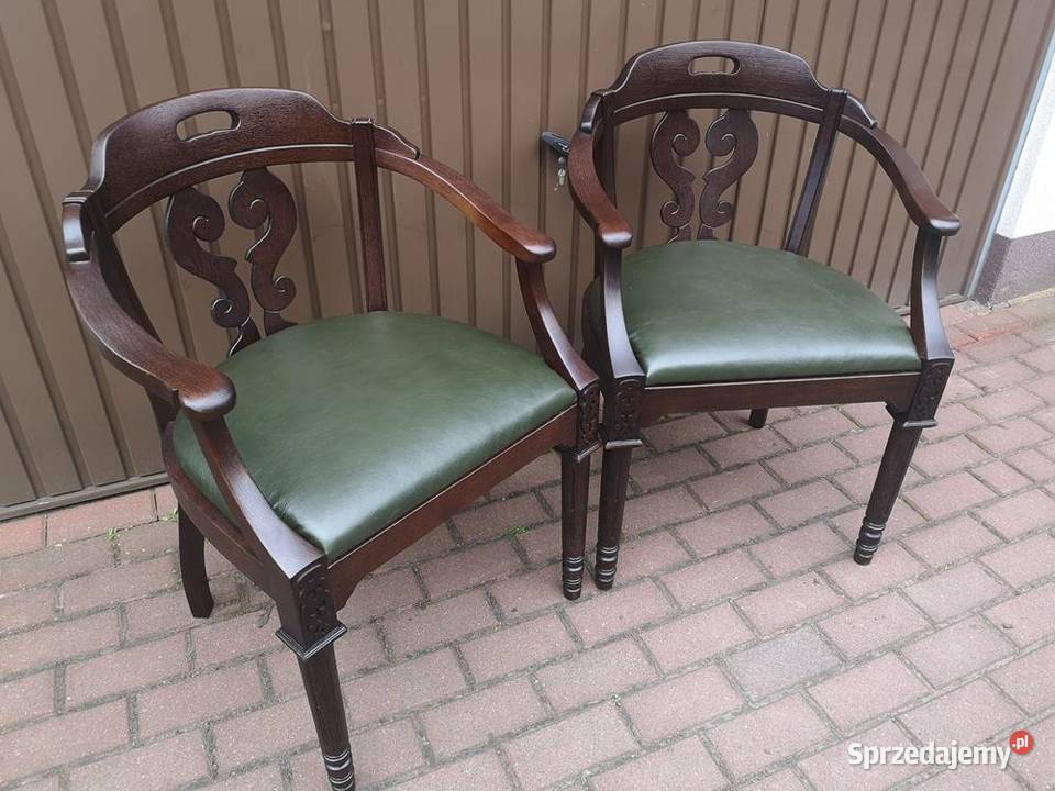 Stary Fotel Krzesło Dębowe Gabinetowe Komplet wielkopolskie Swarzędz sprzedam