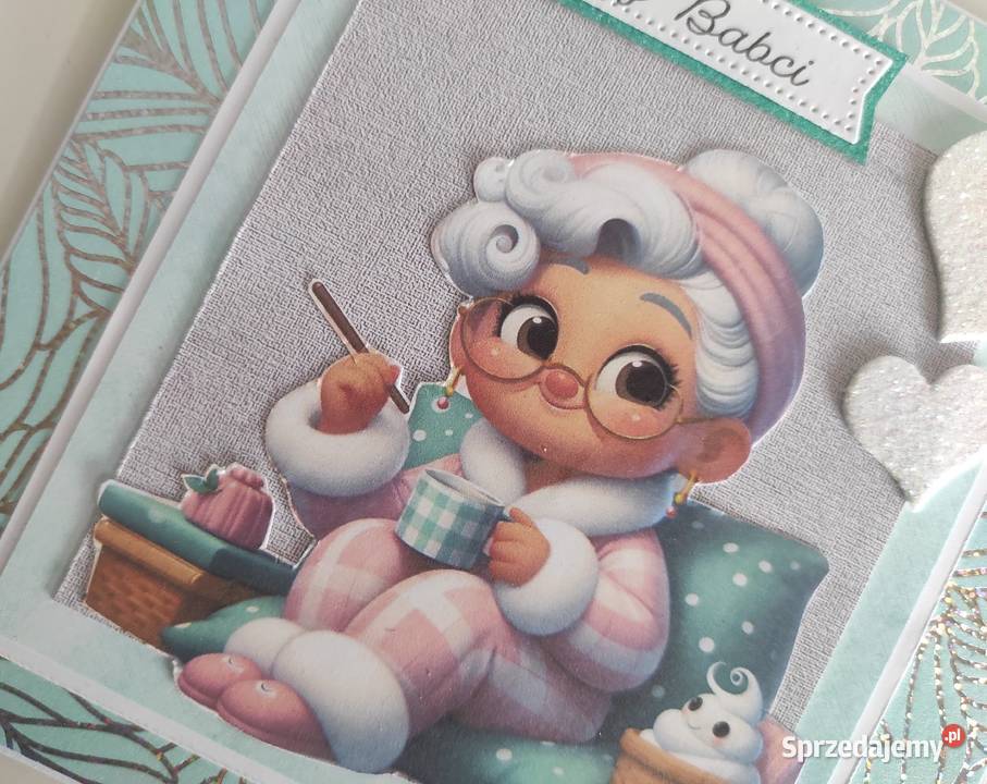 Kartka ręcznie robiona na Dzień Babci 4 łódzkie Łódź