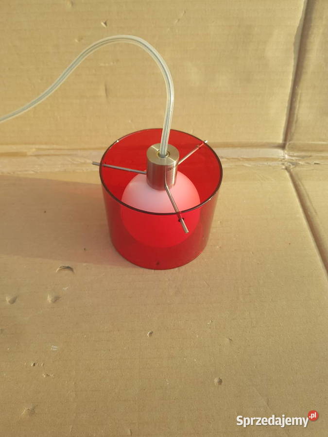 Lampa wisząca TUBA czerwona SZKŁO do przedpokoju mazowieckie Warszawa