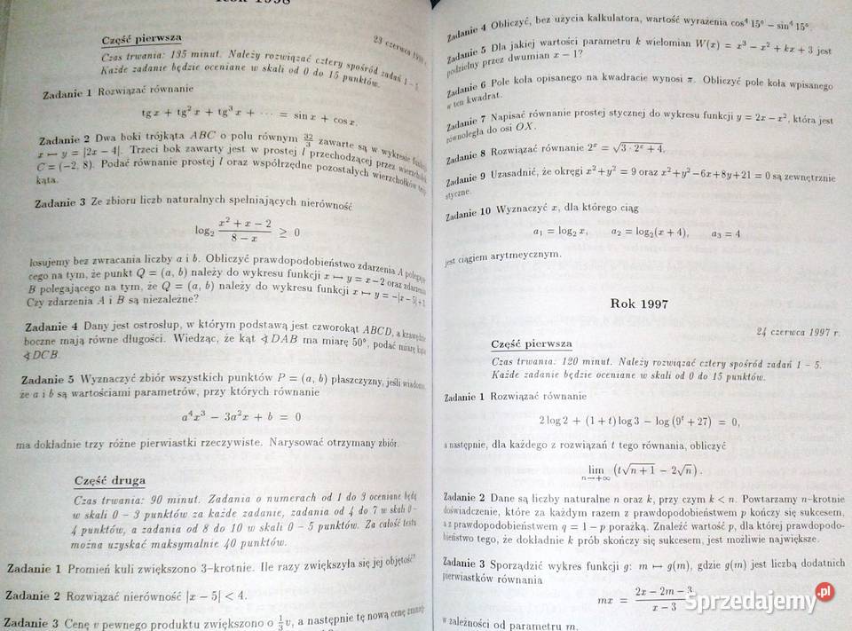 Matematyka Zbiór zadań i zagad maturalnych W Chełm