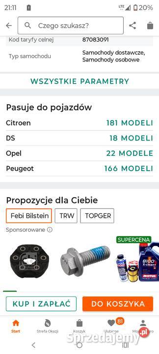 Tarcze hamulcowe klocki Peugeot Citroen 307 Lidzbark-Nadleśnictwo sprzedam