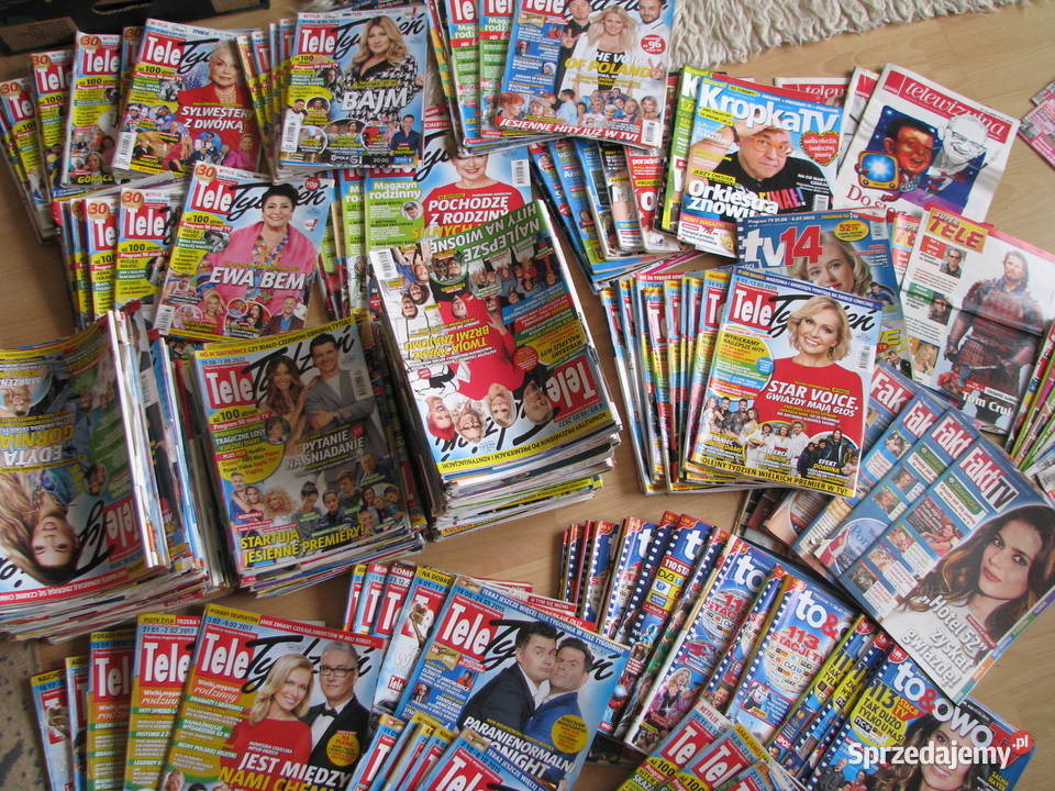 Stare kolorowe gazety 10 czasopisma na podpałkę Książki i Podręczniki Brzegi