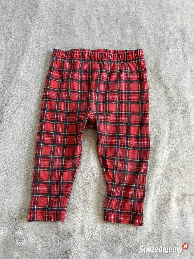 Legginsy getry czerwone w kratę kratkę Jasło