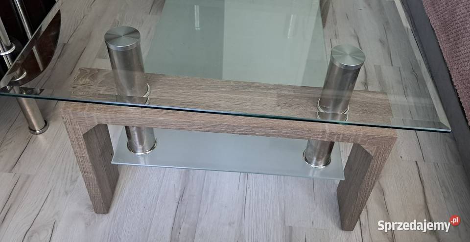 Stolik szklany prostokątny dwupoziomowy 1106045 Gdynia sprzedam