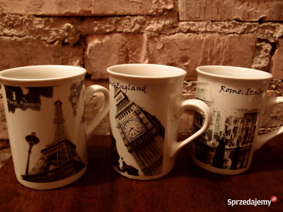 Kubki 3 stolice Europejskie Paryż Rzym Londyn łódzkie sprzedam