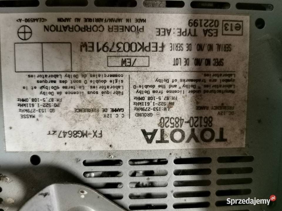 Radio cd odtwarzacz lexus rx400 2 II 8612048520 Międzychód