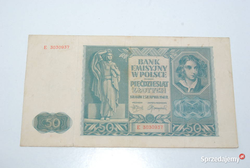 Stary banknot 50 złotych 1941 antyk unikat śląskie Cieszyn