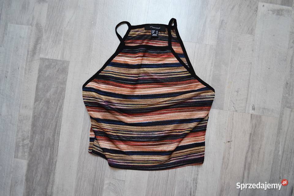 Bluzka halter prześwitująca crop top w paski kujawsko-pomorskie Toruń sprzedam