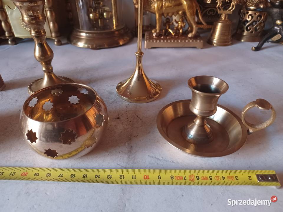 Świecznik lampion kaganek Mosiądz Wyprzedaż Poznań sprzedam