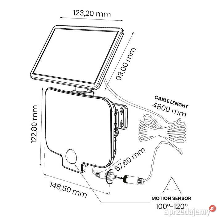 Naświetlacz Solarny Alex 600lm 4000K IP44 Halogeny i naświetlacze Starokrzepice sprzedam