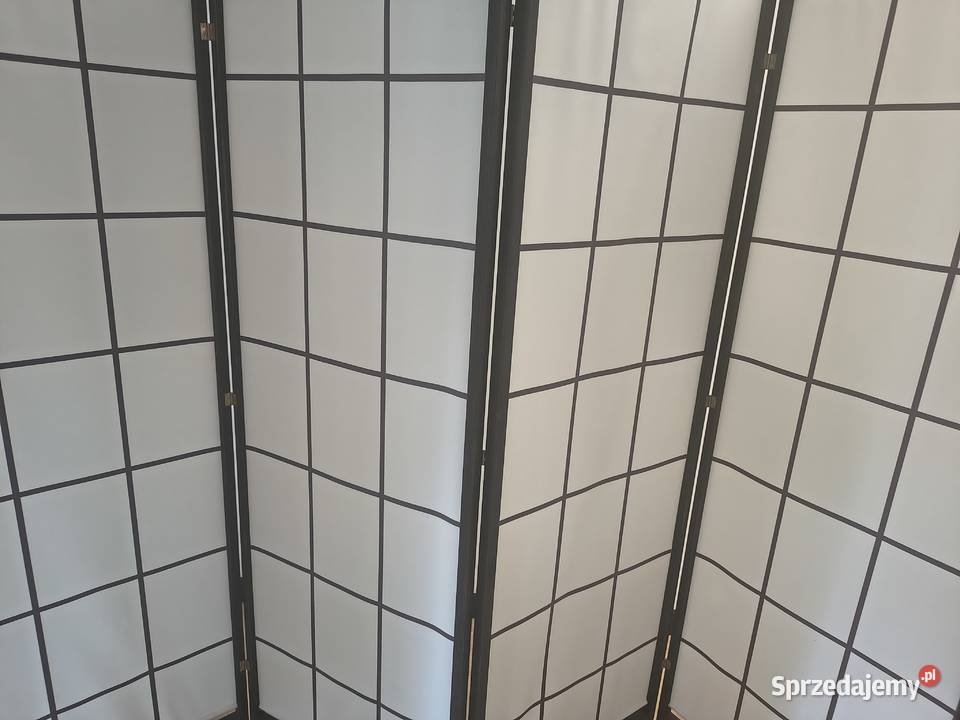 Parawan biały wzór japoński tkanina zmywalna Lublin