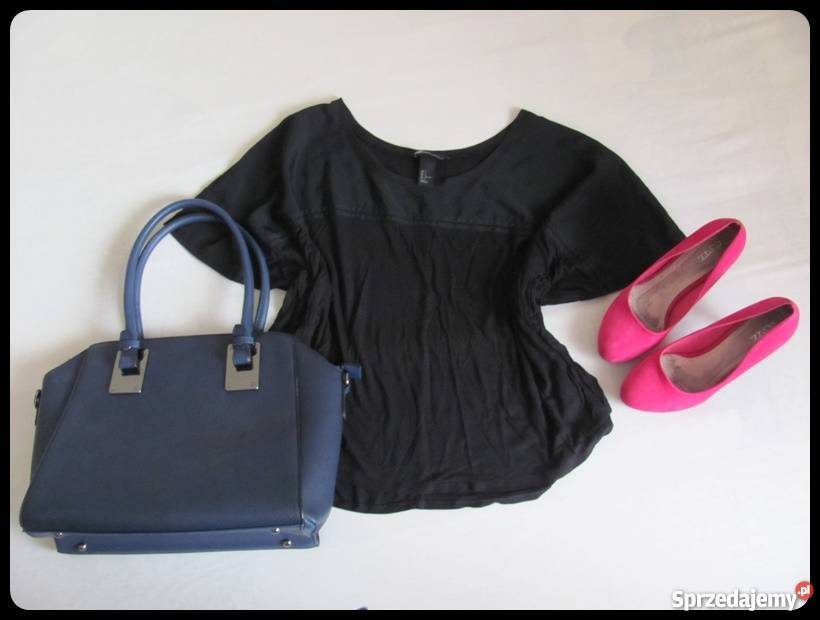 HM czarna bluzka ciekawy krój rozmiar mazowieckie Płock sprzedam