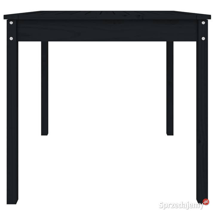 Stolik ogrodowy czarny 825x825x76 lite drewno