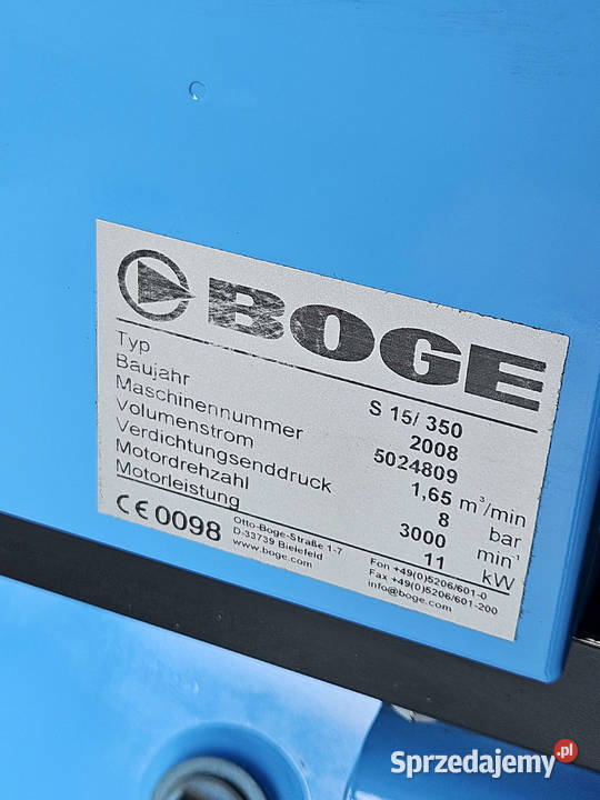 Sprężarka powietrza Boge S 15 350L Kompresor Krotoszyn