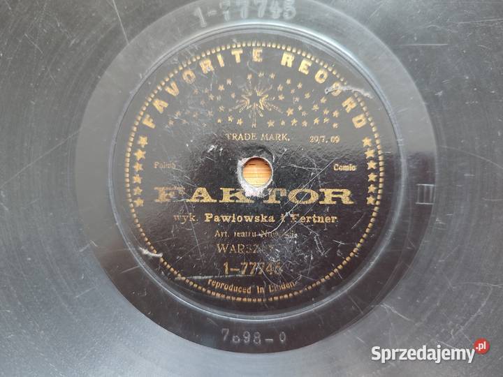 Płyta szelakowa Favorite Record Antoni Fertner mazowieckie Warszawa