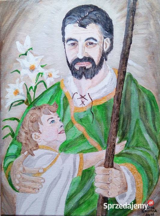 Obraz ręcznie malowany św. Józef Opiekun