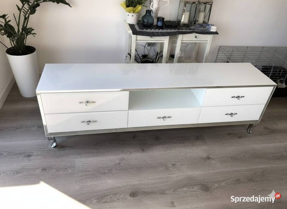 Nowoczesna Komoda Szklana 170 z Lustrem Noga Kępno sprzedam