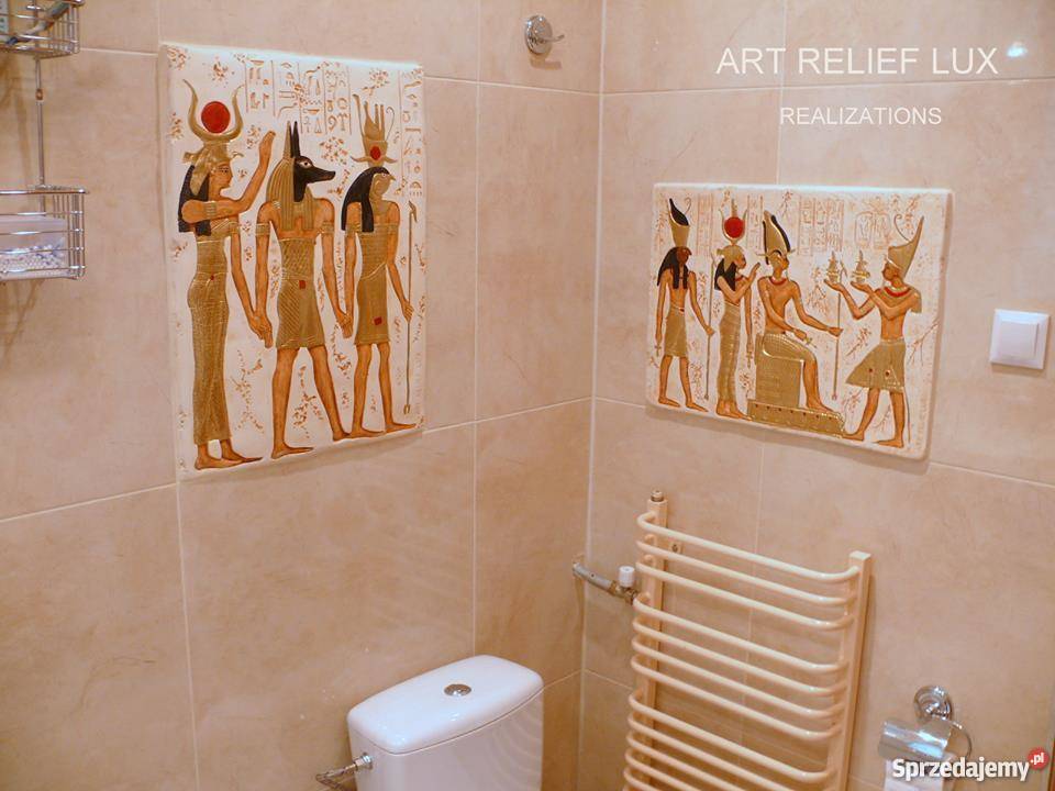 Płaskorzeźba Egipska grecka Sztukateria gipsowa wielokolorowy Zielona Góra sprzedam