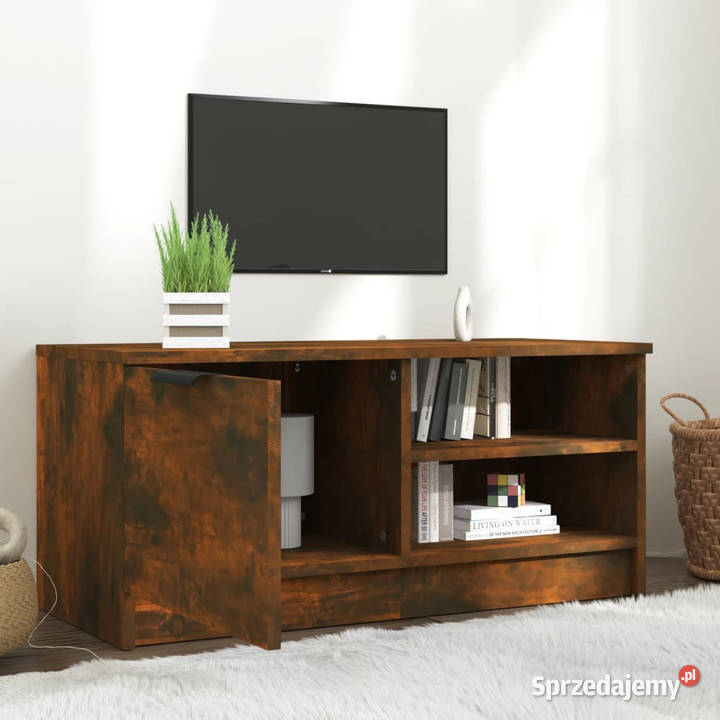 Szafka pod telewizor przydymiony dąb 80x35x365 RTV Warszawa