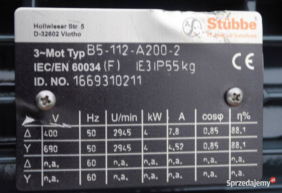 Silnik elektryczny kołnierzowy 4kw 2945obrmin