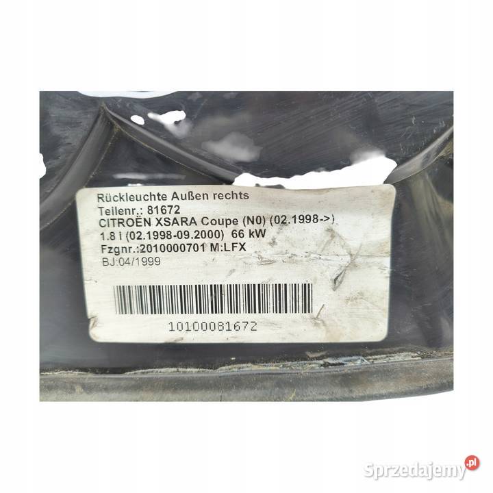 LAMPA PRAWA Citroen Xsara tylnia prawy tył Lampy tylne lubelskie sprzedam