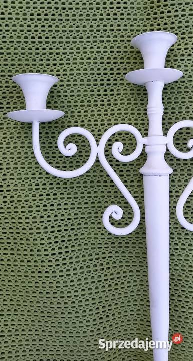 Świecznik 3 ramienny biały 45 Świeczniki Małkinia Górna