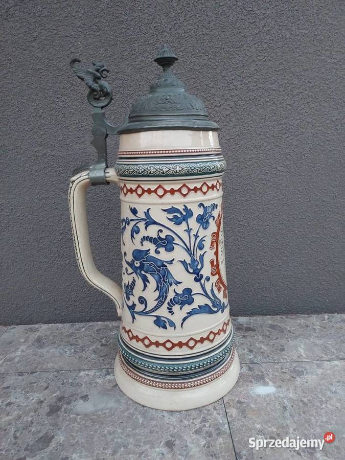 Zabytkowy kufel 2L sygnowany 1893r Merkelbach Antyki pomorskie Tczew