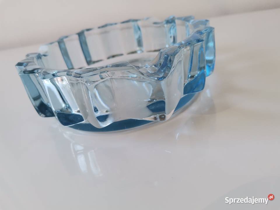 Stara duża nieużywana niebieska popielniczka Katowice