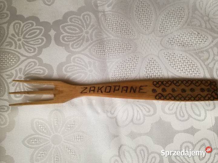 Widelec drewniany ozdobny do mięskapustysałatek łódzkie