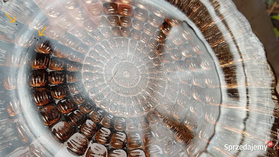 Talerz Cora ok 235 Ząbkowice kolorowe szkło PRL śląskie Dąbrowa Górnicza