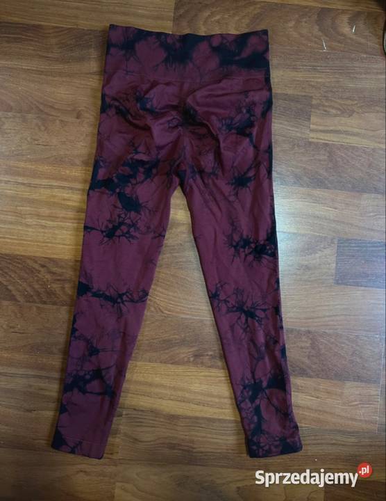 Bordowe leginsy sportowe tie dye bezszwowe Warszawa
