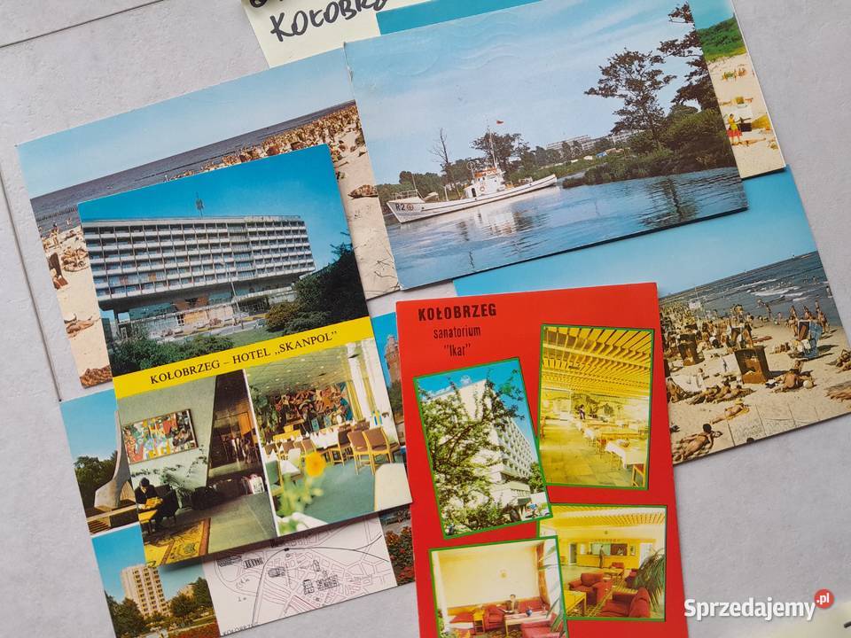 Stare pocztówki kartki pocztowe Kołobrzeg Mielno Dąbrowa Górnicza