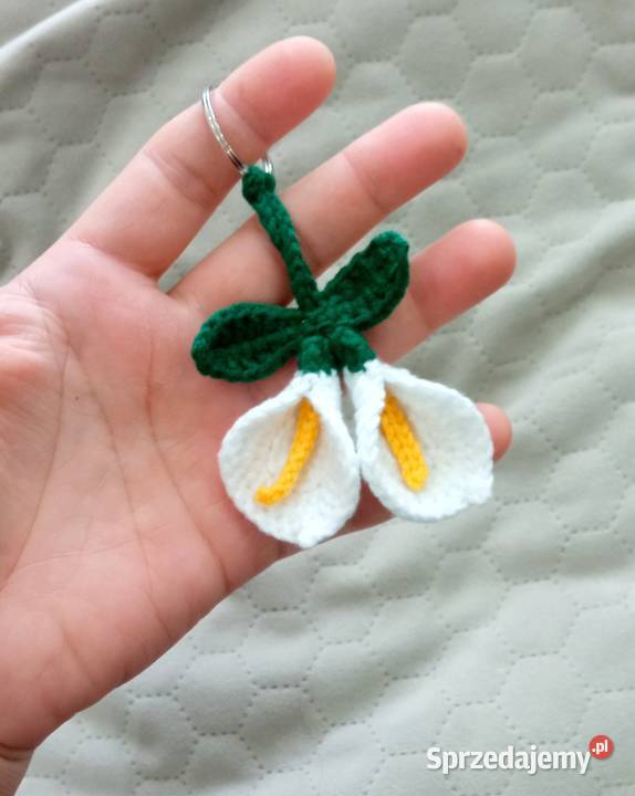 Kalie wykonane na szydełku brelok do kluczy Łask