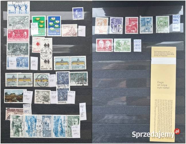 Znaczki Szwecja fragment rocznika 1977 Warszawa
