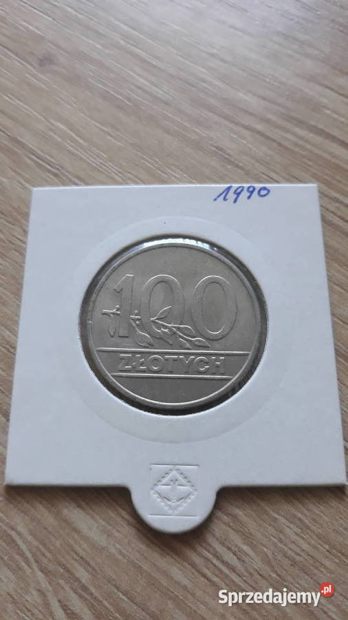 100 złotych1990 r Mennicza miedzionikiel Numizmatyka wielkopolskie Konin