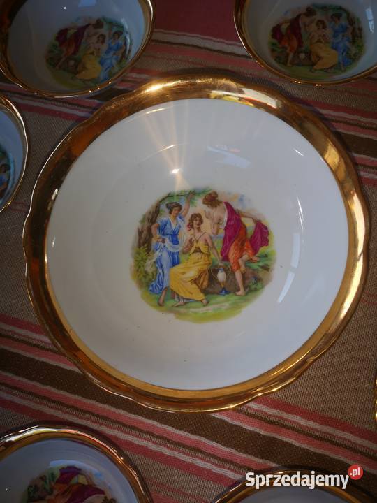 Salaterka i 8 miseczek ze scenką antyczną Gdańsk