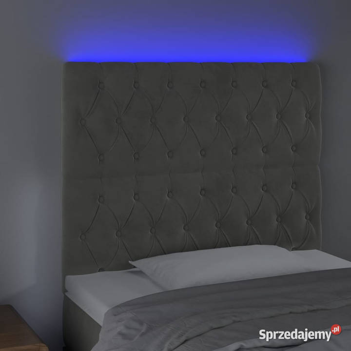 Zagłówek do łóżka z LED jasnoszary 100x7x118128 Warszawa