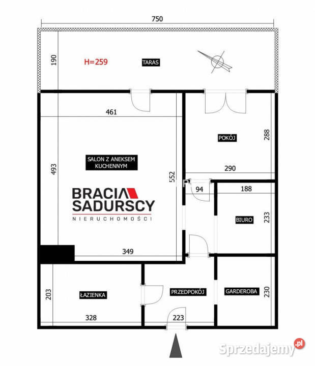 sprzedaży mieszkania Kraków 5618m2 2 pokojowe