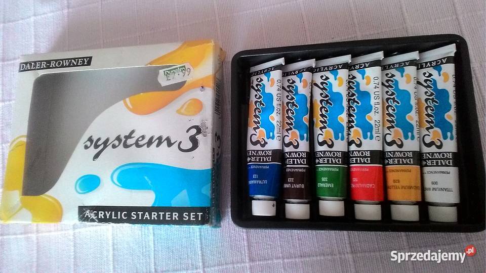 Daler Rowney farby akrylowe system 3 Płońsk sprzedam