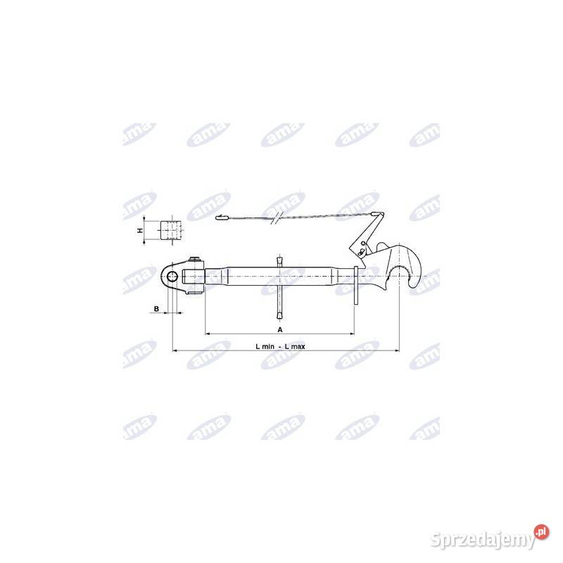 Łącznik centralny z hakiem kat 3 7451005mm 10598 Kamionna