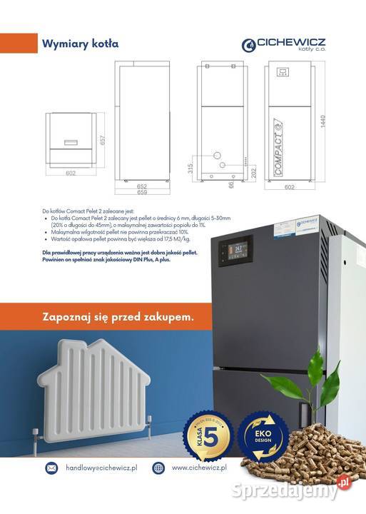 Kocioł co na pellet Compact Pellet lista ZUM Łódź