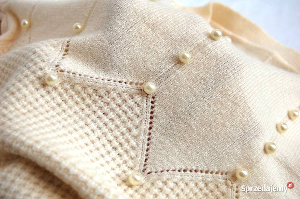 Sweter damski z wełną 34 XS ecru kremowobiały z Lublin