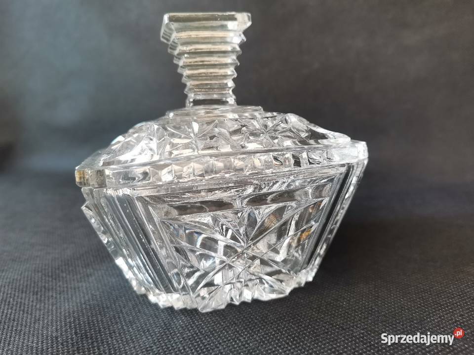 Stara ciekawa bomboniera cukiernica szkło Art Katowice