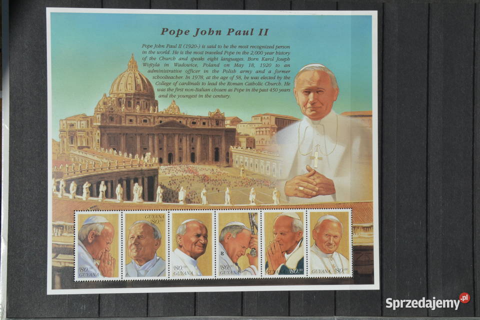 Znaczki Papież jan Paweł II Gujana I Ks Chr 285 Sobótka