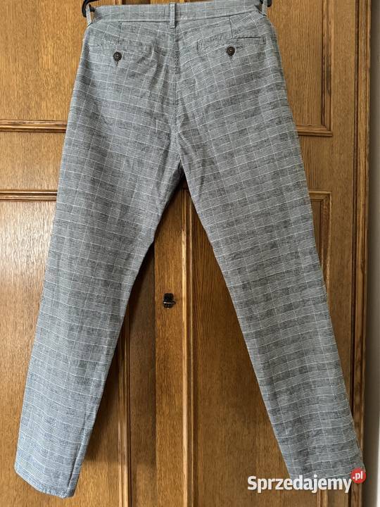 Spodnie męski 3232 Carry w kratkę szarobiałe Moda i Styl Częstochowa